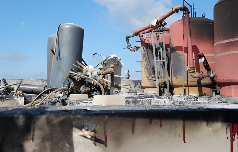 Roof Fire During Welding On 14 Storey Apartment Block